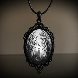 Wholesale Vintage Gothic style bat castle crow cross blood black cat church cemetery vampire vintage necklace
